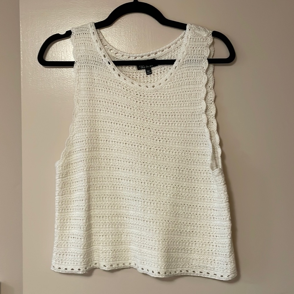 Perfect Topshop White Crochet Top